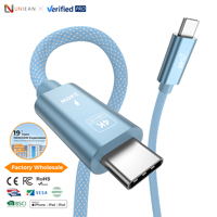 Chargeur rapide en nylon tressé 20Gbps USB3.2 PD100W 240W, câble de charge rapide, câbles de type C, chargeur USB C 4K pour iPhone
