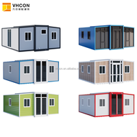 Maisons conteneurs extensibles à squelette en acier galvanisé, panneaux décoratifs personnalisés, transport facile, assemblage rapide, maison préfabriquée