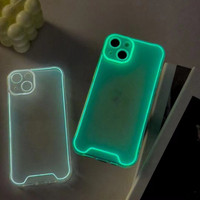 Vente chaude TPU Transparent Lumineux Mobile Couvre Veilleuse Téléphone Cas pour iPhone 15 14 plus Couvertures Arrière