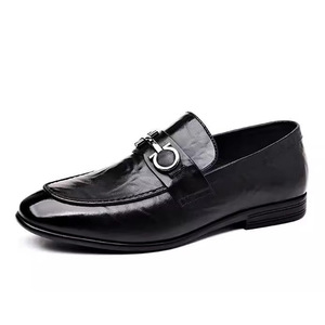 Mocassins en cuir noirs à bout pointu pour hommes, chaussures de ville à enfiler, chaussures de mariage formelles, taille adulte 105 - Product Image 5