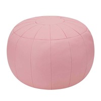Pouf Hendry, chaises pouf, pouf rond rose, pouf ottoman moderne, pouf en macramé