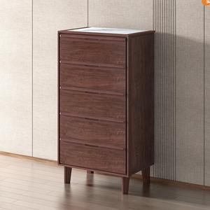 <span class=keywords><strong>Commode</strong></span> moderne à 5 tiroirs et armoire <span class=keywords><strong>de</strong></span> rangement pour chambre à coucher avec finition en noyer foncé, meubles en <span class=keywords><strong>bois</strong></span> <span class=keywords><strong>de</strong></span> style chinois moderne - Product Image 5