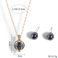 Ensemble de bijoux hawaïens, boucles d'oreilles, collier, pendentif, médaillon, plaqué or 18K, perles de coquillage, pour femmes et femmes, vente en gros