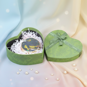Recycled Heart Shaped Gift <strong>Box</strong> Patterned Design Sturdy Case for Festive <strong>Present</strong> Elegant Ribbon Decor Customizable - Product Image 3
