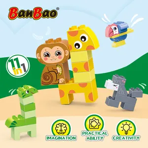 BanBao ET981 재미있는 동물 큰 블록 세트 교육 큰 빌딩 블록 장난감 새로운 플라스틱 빌딩 블록 장난감