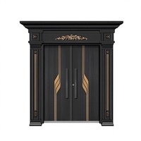 Puertas de Seguridad de Entrada para Casa o Villa, Diseño Chino Personalizable, Aleación de Zinc y Hierro, Anti-Robo, Estilo Rústico