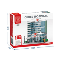 XMORK - Juego de Construcción de Hospital Urbano en Miniatura, 1350 Piezas, Bloques de Plástico de Partículas Pequeñas para Niños