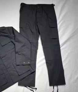 Combinaison noire DF BDU, veste de terrain multi-poches et pantalon cargo, tissu Ripstop durable, combinaison de travail en plein air pour l'entraînement et la randonnée - Product Image 3