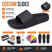 Sandales à enfiler personnalisées avec logo, à bout ouvert et amorti, pour hommes et femmes, en PVC et EVA, OEM, marque privée, emballage personnalisé