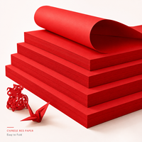 Feuilles de papier rouge chinois format A4, 100 feuilles, 7 tailles pour la décoration de fenêtres, les loisirs créatifs, les mariages, l'artisanat, YUCHEN