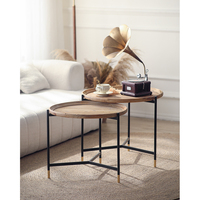 Neue Wohnzimmer möbel Vintage antike rustikale Kunst Holz Home Side Couch tisch mit Metall beinen