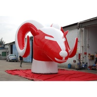 Mascotte gonflable géante personnalisée KeepFuns en forme de tête de bélier, tête de chèvre gonflable en PVC pour événements, publicité et décoration d'équipes sportives