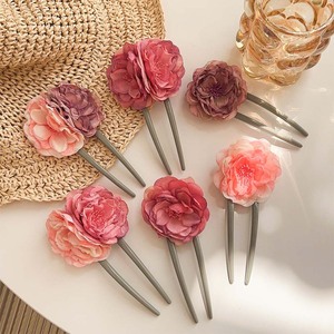 Horquilla en forma <span class=keywords><strong>de</strong></span> U con flores nuevas 2024, elegante palo para el pelo con flores, tocado Vintage para mujeres y niñas, horquillas para el cabello, accesorios para el cabello - Product Image 2