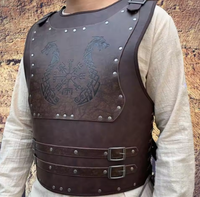 Armure de poitrine de guerrier, armure médiévale en cuir PU pour hommes, LARP Cosplay