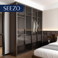 Armoire de rangement autoportante de style luxueux avec panneau anti-rayures et rangement dissimulé pour appartements commerciaux et hôteliers