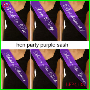 Banda de satén morado de una sola capa para futura novia, accesorio para despedida de soltera - Product Image 5
