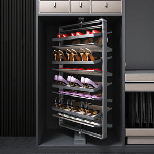 Zapatero Giratorio con Accesorios Multifuncionales de 360 Grados, Estante Abatible, Gabinete de Aluminio - Product Image 2