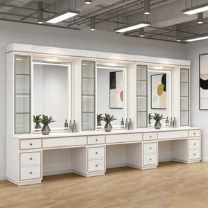Estación de Estilismo Profesional para Salón de Belleza con Lavabo Integrado y Espejo con Luz LED - Mueble de Lujo para <span class=keywords><strong>Barber</strong></span>ía - Product Image 5