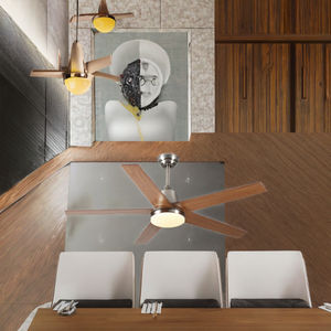 Ventilador de Techo Moderno de 52 Pulgadas, Negro Mate, con Luz LED, Interior/Exterior, Control Remoto, Motor de CC Reversible, para Patios/Casas de Campo - Product Image 6