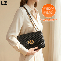 Sacs à bandoulière LZ OEM personnalisés avec logo, sac à main matelassé pour femme, sac messager, sac à main bandoulière avec chaîne