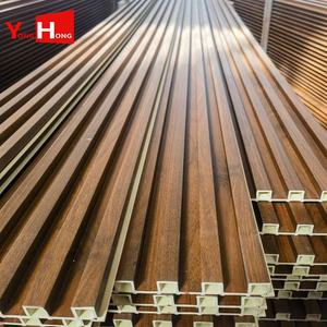 Décoration Diy Bois Latte Murale WPC Cannelé Fibre de <span class=keywords><strong>Bambou</strong></span> PVC Grain de Bois WPC 160 Concave Groove Grille Moderne Plastique pour Intérieur - Product Image 4