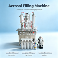 Machine de remplissage d'aérosols 3 en 1, machine automatique de remplissage et de sertissage de liquides et de gaz pour canettes aérosols