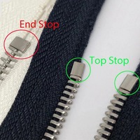 Meetee ZA120 5 # Accessoires de couture Fermetures éclair Bouchon en U Boucle antidérapante Fermeture éclair en métal Kit de réparation Zip Tailor Tools