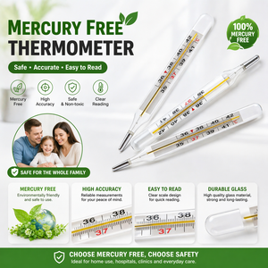 Termómetro Hidráulico Manual Clínico sin Mercurio, Medición de 5 Minutos para Uso Axilar, Certificado CE - Product Image 1