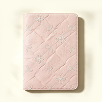 YALONG YLA5R016 Cuaderno de Tapa Dura de Cuero con Bordado Floral Acolchado A5, 120 Hojas, Agenda Diaria, Personalizable al por Mayor