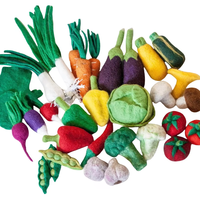 Jouets en feutre doux 100% laine Waldorf pour jardin de cuisine, en feutre aiguilleté, fruits et légumes : oignon, carotte, aubergine