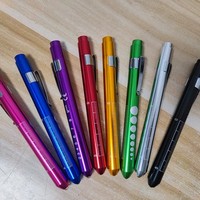 Penlight Dokter/Perawat Mini Custom Logo, Promo! Lampu LED Putih/Kuning Pengukur Pupil, Senter Pena Bahan Aluminium Alloy