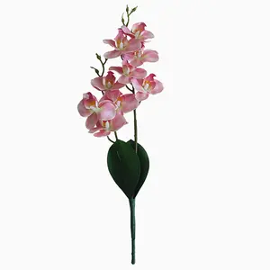 K-0529 Real Touching Pretty 3D Printing Artificial Flowers Restaurant Home Garden Decoration White Butterfly Orchid