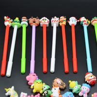 Dessin animé enfants 3d mignon PVC silicone caoutchouc canard poisson dinosaure personnage fruits chocolat noël bonhomme de neige animal crayon topper jouet