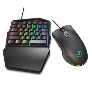<span class=keywords><strong>Clavier</strong></span> et <span class=keywords><strong>souris</strong></span> de jeu filaires USB HXSJ V100, combos 35 touches, éclairage RVB, étanche, <span class=keywords><strong>souris</strong></span> multi-modèles, ensembles combinés d'usine - Product Image 1