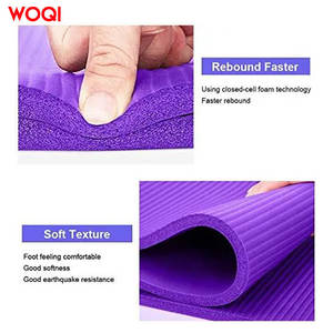 Tapis de yoga Woqi 6 mm d'épaisseur, en TPE antidérapant, pour exercices de fitness à domicile et en intérieur - Product Image 4