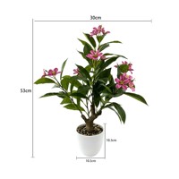 Plante artificielle de Plumeria rose en pot avec pot blanc en PE, fleur réaliste imperméable, plante artificielle pour la décoration de Noël à la maison