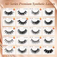 Cils 3D 6D de qualité supérieure, bande complète de 25 mm, réutilisables, faux cils avec boîtes à cils