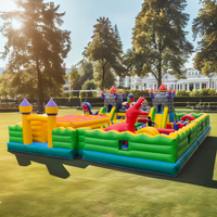 U-Rides Portable PVC Gonflable Dinosaur Park & Dragon Tower Castle City Fun Maze pour les Enfants