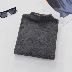 Women Cashmere Blend Semi High Neck Base Layer Top Solid Color Long Sleeve Warm Autumn Winter Wear - Product Image 2