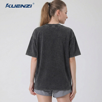 T-shirts personnalisés Kuenzi avec logo, 100% coton, 230 GSM, doux, durables, vintage, délavés, streetwear pour femmes