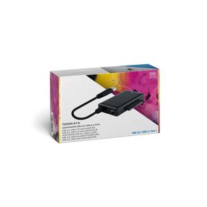 Adaptador USB 3.0 a SATA 2.5/3.5\" USB-A con alimentación, permite conectar discos duros y SSD externos a dispositivos USB. - Product Image 1