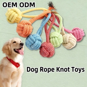 Jouets à mâcher pour chiens en corde de coton, robustes, durables, naturels, lavables, multicolores, pour la dentition et le jeu de la corde, vente en gros - Product Image 1