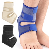Manchon de soutien de la cheville avec coussinet de talon en caoutchouc, enveloppe élastique de compression respirante, protection sportive pour la course, le fitness et le basketball
