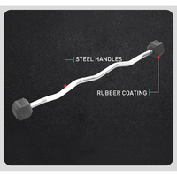 Poids fixes Curl Barbell 10KG 15KG 20KG 25KG 30KG Curl Bar Barbell Set Fitness Training Gym Rubber Curl Fixe Barbell