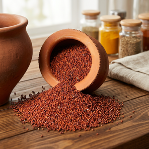 NIRVAN GLOBAL 100% Millet entier sans gluten certifié naturel (Ragi) Durée de conservation de 12 mois Farine à moudre pour cuisiner des bouillies - Product Image 2