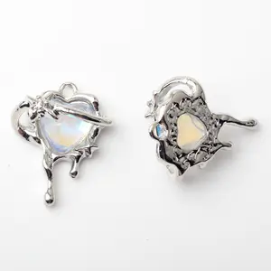 Damen kleine exquisite unregelmäßige mit Diamant eingebrachte Anhänger Schmuckherstellung DIY Halskette Ohrringe zubehör