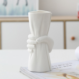 <span class=keywords><strong>Vase</strong></span> en céramique blanc en forme de corps humain, support pour fleurs séchées, <span class=keywords><strong>vase</strong></span> en céramique en forme de <span class=keywords><strong>fesses</strong></span> de femme pour une décoration amusante du salon ou du bureau - Product Image 4