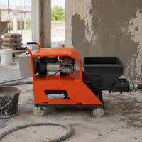 Machine automatique d'injection de mortier de béton 220V avec trémie de 60L, état neuf, moteur, pulvérisateur de mortier pour plâtre mural et gypse