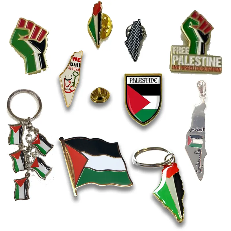 Productos personalizados de Palestina bandera collar mapa insignia sombrero alfileres al por mayor bufanda Palestina bandera decoraciones regalos recuerdo