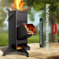Réchaud à bois portable pliable en aluminium, réchaud fusée écologique pour camping en plein air, pique-nique, voyage, cuisine en voiture